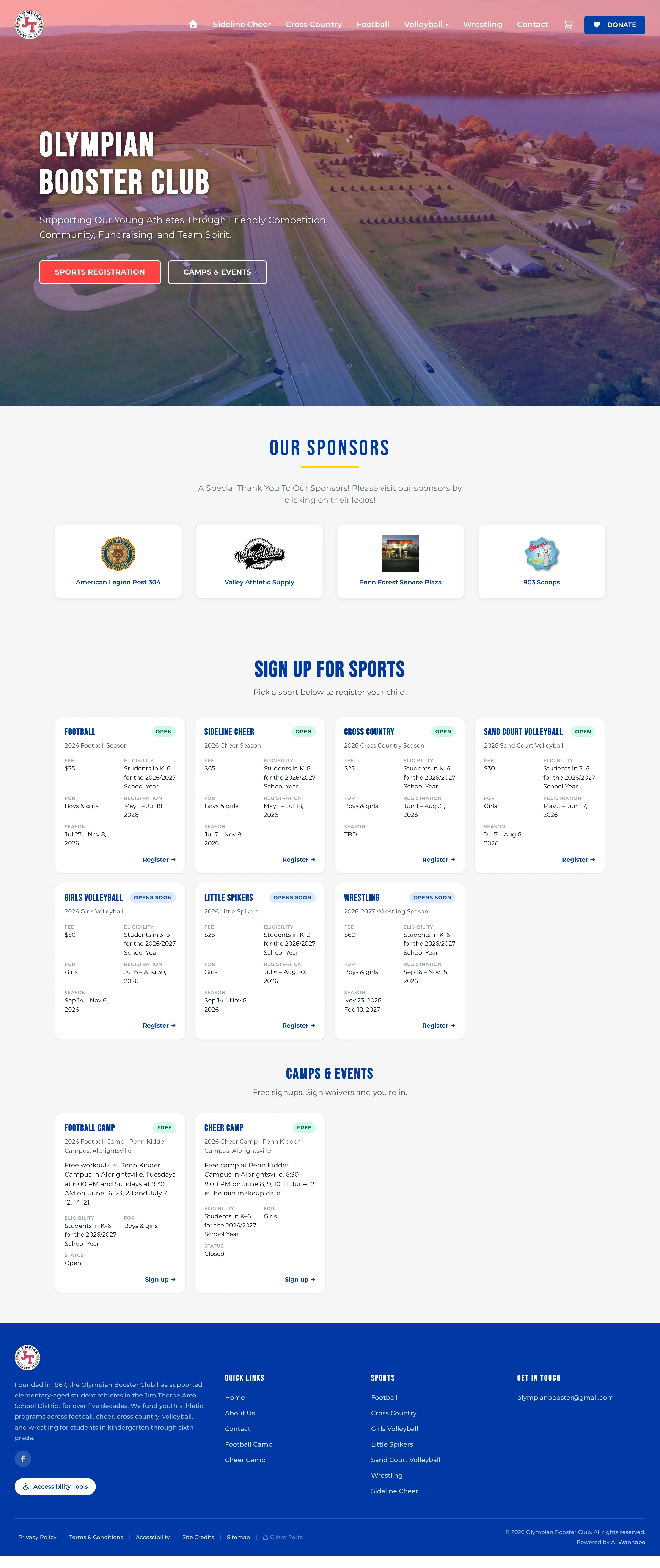 Olympian Booster Club website